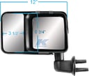 K-Source 80740 Snap & Zap Clip-On Towing Mirrors for Jeep Wrangler — image 1