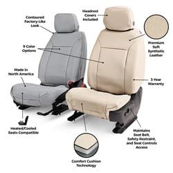 Picture of Covercraft GTC4329ABLTBK Leatherette PrecisionFit Custom Seat Cover - Black