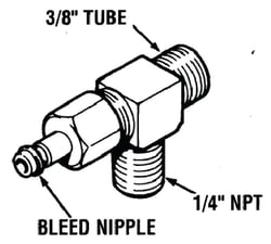 Picture of Seastar Solutions HF5520 Horizontal Bleeder Tee 3/8 Tube Fitting - 2 Pack