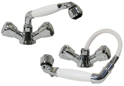 Picture of Scandvik 46011P Pull-Out Faucet and Shower Combo with White Handle