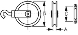 Picture of Sea-Dog Line 091934-1 Tiller Rope Pulley with Eye Strap 1-3/4 Inch