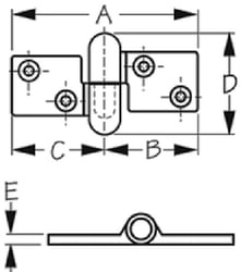 Picture of Sea-Dog Line 204279-1 Chrome Brass Take-Apart Hinge