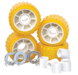Picture of Tie Down Engineering 86144 PVC Ribbed Wobble Roller Kit 4-Pack 5 in. Amber