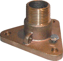 Picture of Groco IBVF750 Bronze Flanged Adapter for In-Line Ball Valve to Thru-Hull - 3/4 Inch