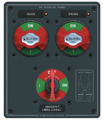 Picture of Blue Sea Systems 8280 Dual Bank Battery Management Panel with 3 Switches