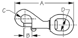 Picture of Sea-Dog Line 136590-1 Bronze Swivel Eye Snap for Rope Wire Cable