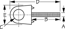 Picture of Sea-Dog Line 079133-1 Chrome Zinc Bow Eye 3/8" Thread