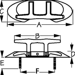 Picture of Sea-Dog Line 041404-1 Folding Stud Mount Cleat 316 Stainless Steel
