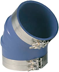 Picture of Trident Hose 240V6000SS 6 Inch 45 Degree Elbow Blue Silicone Marine Hose