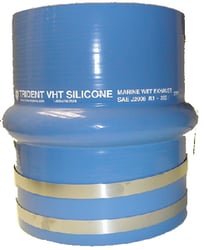 Picture of Trident Hose 272V3120SS 3-1/2" Blue Silicone Hump Hose with Stainless Clamps