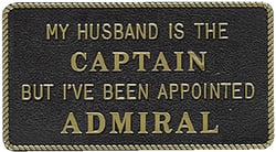 Picture of Bernard Engraving FP020 My Husband Is The Captain But I'm The Admiral Sign