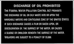 Picture of Bernard Engraving P204 Oil Discharge Plaque - Marine Safety Label