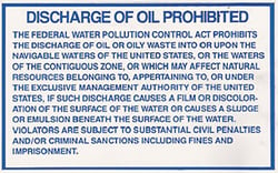 Picture of Bernard Engraving IL204 Oil Discharge Marine Regulation Label