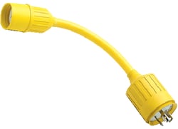 Picture of Hubbell HBL105 Watertight Power Adapter 15A/20A 125V Straight Blade to 30A 125V Locking