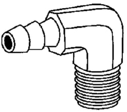 Picture of Brass Fittings 32041 Hose Barb Elbow 3/8 x 1/4 Inch
