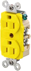 Picture of Hubbell HBL52CM62 15A 125V Duplex Receptacle Yellow Corrosion Resistant