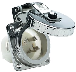 Picture of Hubbell HBL303SS 30 Amp 125V Stainless Steel Shore Power Inlet