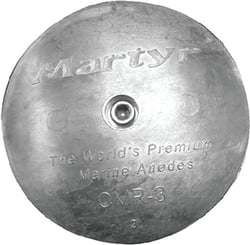 Picture of Martyr Anodes CMR03S Streamlined Rudder Zinc Anode with Slotted Stainless Steel Hardware