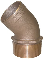 Picture of Groco PTHD-2000 2" Bronze 45 Degree Pipe to Hose Adapter NPT