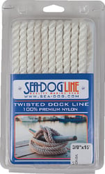 Picture of Sea-Dog Line 301110010WH-1 Twisted Nylon Dock Line 3/8" x 10' White