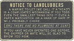 Picture of Bernard Engraving FP003 Notice To Landlubbers Adhesive Sign