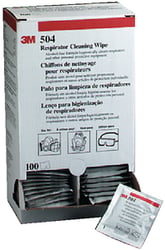 Picture of 3M 504 Respirator Cleaning Wipes 100-Count Dispenser Box