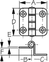 Picture of Sea-Dog Line 201590-1 Offset Butt Hinges Stainless Steel 1-1/2" x 1-1/2" Pair