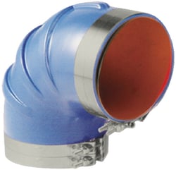 Picture of Trident Hose 290V6000SS 6" 90 Degree Elbow Blue Silicone with Clamps