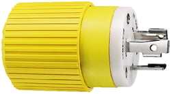Picture of Hubbell HBL305CRP 30A 125V Twist Lock Plug Yellow