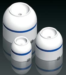 Picture of Cal June Buoys 4202-T-2 1/2" Jim-Buoy Pendant Buoy White with Blue Reflective Tape