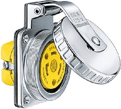 Picture of Hubbell HBL303SSO 30A 125V Stainless Steel Watertight Shore Power Outlet