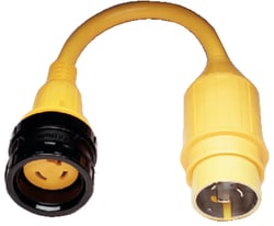 Picture of AFI 110A Marine Power Adapter 50A to 30A 125V Locking Pigtail with Sealing Collar