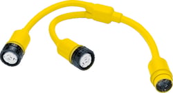 Picture of AFI 152AY Marinco 50A to Dual 30A Marine Y Adapter with Sealing Collar