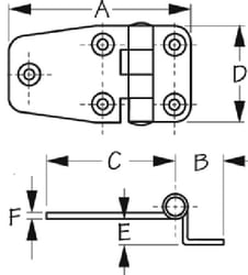 Picture of Sea-Dog Line 201570-1 Stainless Steel Offset Short Side Door Hinge 2-Pack