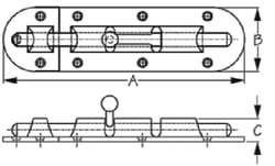 Picture of Sea-Dog Line 221255-1 Heavy Duty Barrel Bolt 316 Stainless Steel