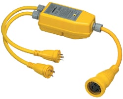 Picture of Hubbell YQ230 Intelligent Y-Adapter 50A 125/250V Female to 2x 30A 125V Male Marine Shore Power