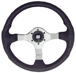 Picture of Uflex NISIDABP Nisida Steering Wheel Polished Aluminum with Black Polyurethane Grip