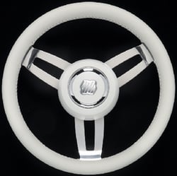 Picture of Uflex MOROSINI U/CH/W Marine Steering Wheel - White Polyurethane with Chrome Hub
