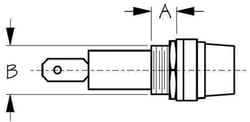 Picture of Sea-Dog Line 420503-1 AGC Round In-Dash Fuse Holder with Spade Terminal 15 Amp