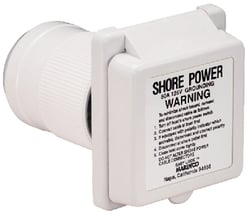 Picture of AFI 6351EL-B Marinco 50 Amp 125V Power Inlet With Stainless Steel Trim