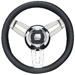Picture of Uflex MOROSINI U/CH/B Marine Steering Wheel Black Poly with Chrome Hub 3-Spoke
