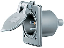 Picture of Hubbell HBL61CM64 Compact Weatherproof Panel Mount Inlet Gray Nylon
