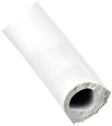 Picture of AP 018-204 White Non-Ribbed Rubber D-Seal with PSA Tape 1/2" x 3/8" x 50'