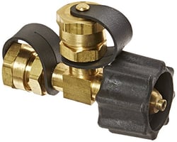 Picture of Marshall Excelsior Co. ME412P Propane Tee Adapter QCC1 to Dual 1"-20 Male