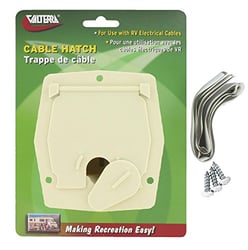 Picture of Valterra A10-2144VP Colonial White Square Cable Hatch for 30 Amp RV Power Cords