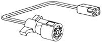 Picture of RV Pigtails 40065 Trailer Wiring Adapter 8-Way to 7-Way Blade Plug Pigtail 36 Inch