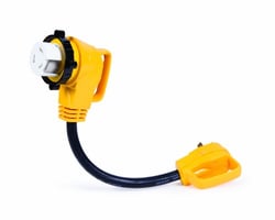 Picture of Camco 55582 PowerGrip 30 Amp to 50 Amp RV Power Adapter 90 Degree 18 Inch