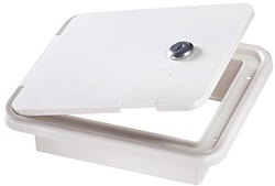 Picture of RV Designer B150 White Rectangular Locking Cable Hatch 7.6" x 6.5"