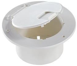 Picture of RV Designer B110 Deluxe Round Cable Hatch with Replaceable Lid - Polar White