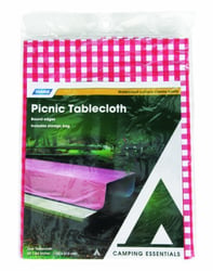 Picture of Camco 51019 Picnic Tablecloth Red/White Checkered 52" x 84" Vinyl